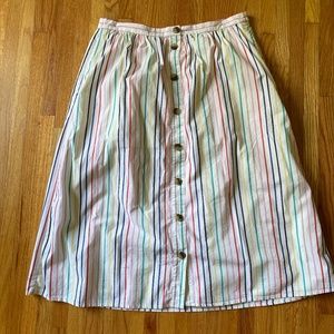 J. Crew Factory Rainbow Stripe Skirt Size Large